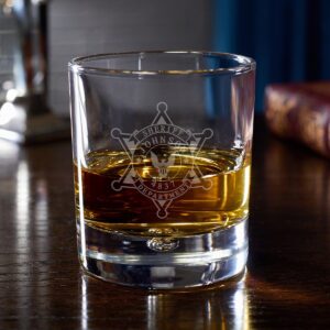 homewetbar sheriff badge personalized rocks glass for law enforcement