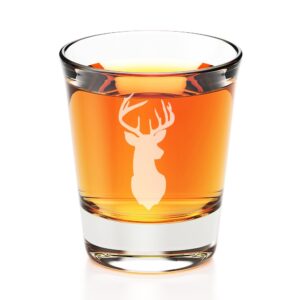 deer engraved fluted shot glass