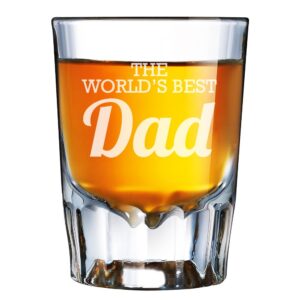 the world's best dad engraved barcraft fluted shot glass