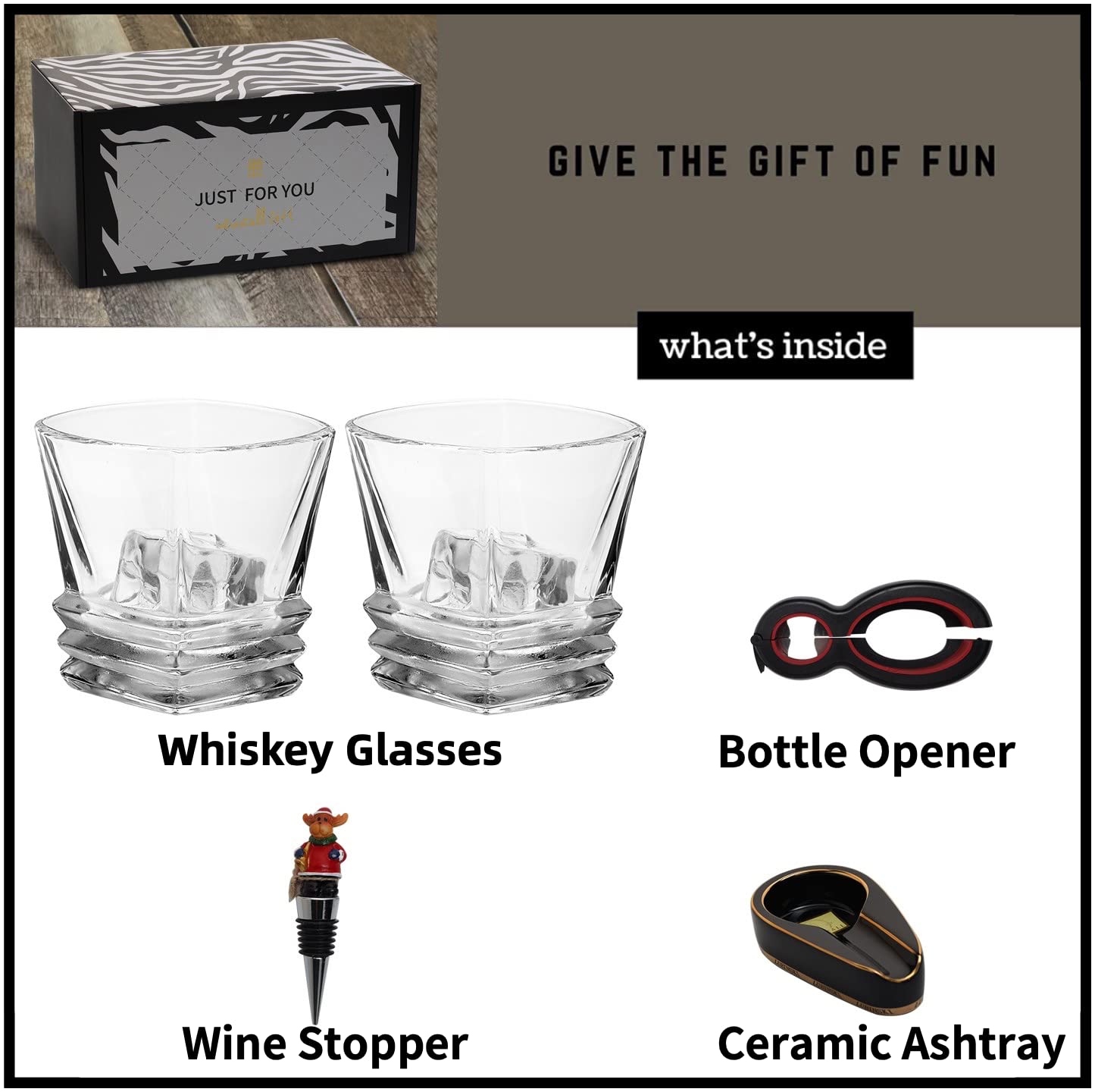 intrestall Whiskey Glasses Gifts For Lovers，Perfect Bar Glassware Set 2 for Women Men Husband Birthday Party Holiday Present,Scotch Bourbon Whiskey Glass Gift Box Set - Best Drinking Gifts