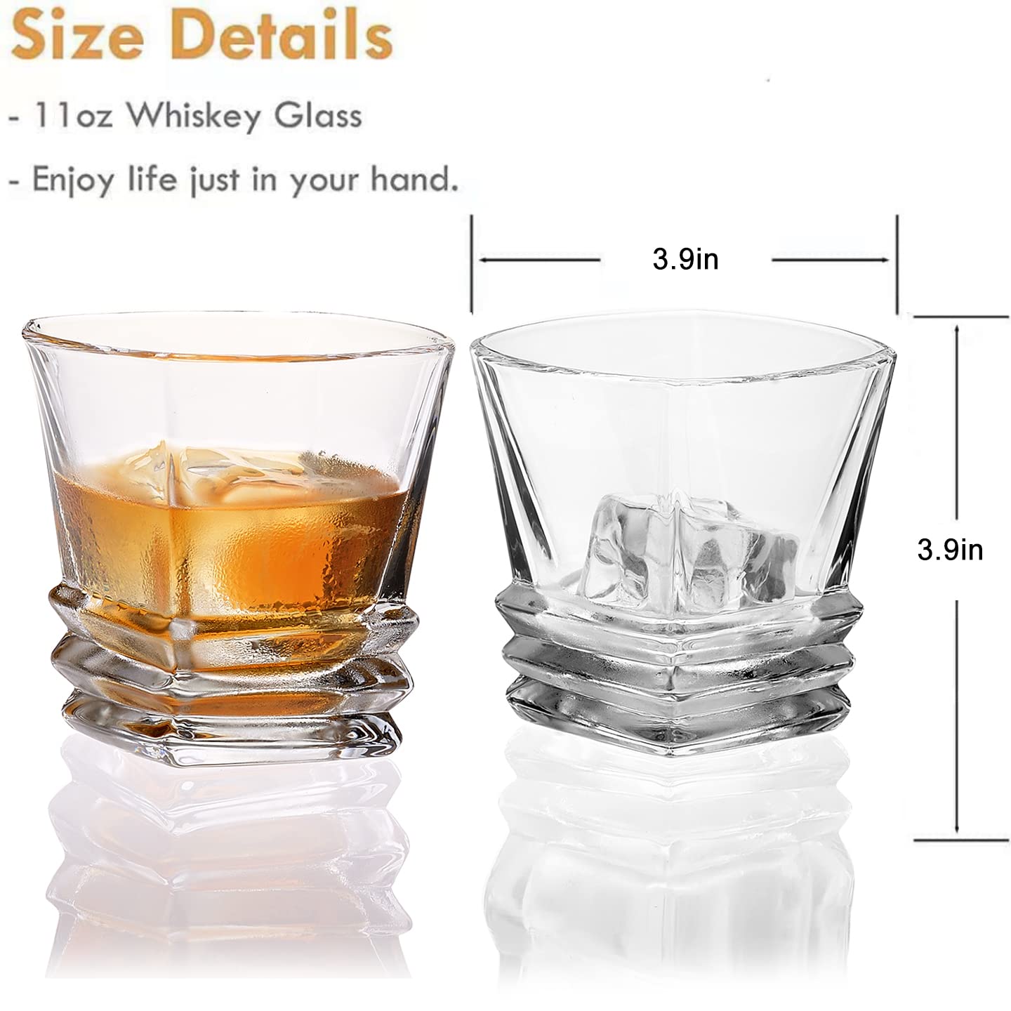 intrestall Whiskey Glasses Gifts For Lovers，Perfect Bar Glassware Set 2 for Women Men Husband Birthday Party Holiday Present,Scotch Bourbon Whiskey Glass Gift Box Set - Best Drinking Gifts