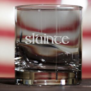 Toasted Tales - SLAINTE Whiskey Glasses | Novelty Irish Irish Celtic Gaelic Glasses for Party Decorations | Home Decor Whiskey Glasses | Irish Gifts | Gift for Mens | Glasses Made in USA (15 oz)