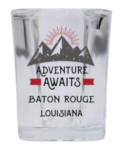 r and r imports baton rouge louisiana souvenir 2 ounce square base liquor shot glass adventure awaits design