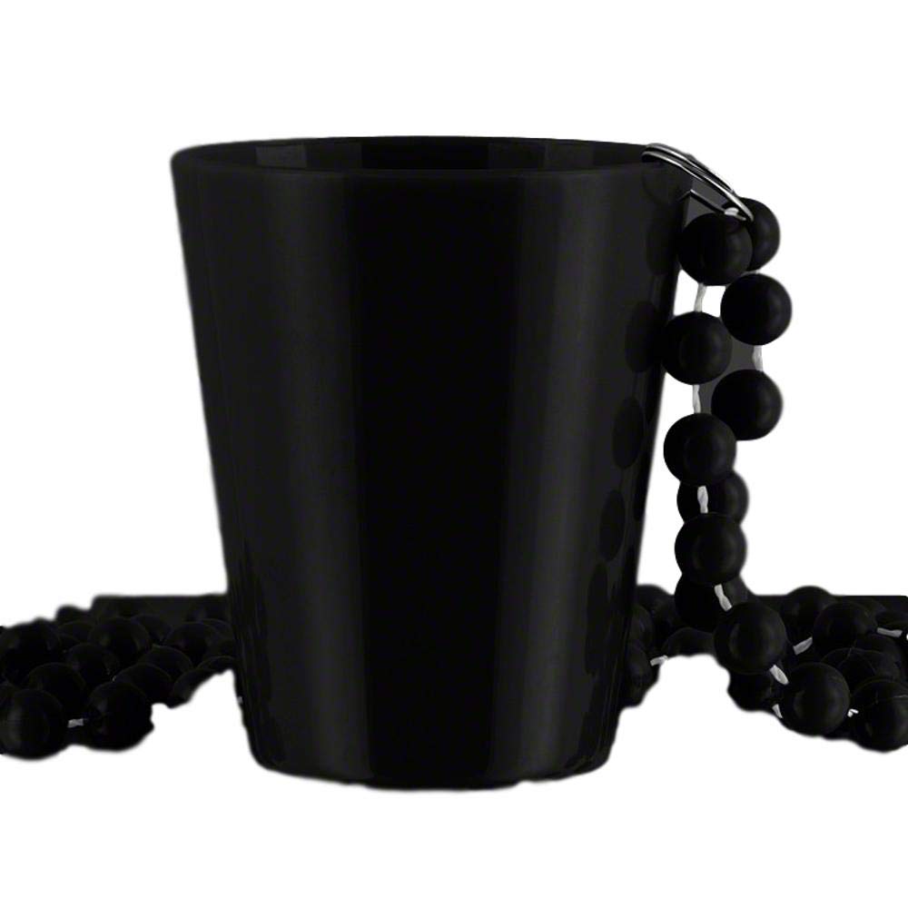 blinkee Non Light Up Black Shot Glass on Black Beaded Necklaces