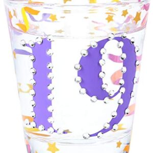 Pavilion Gift Company 19th 2 oz Birthday Shot Glass, Purple