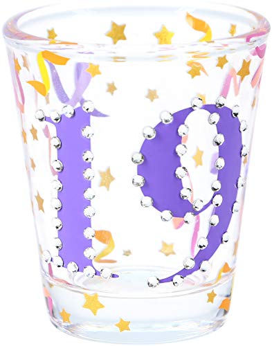 Pavilion Gift Company 19th 2 oz Birthday Shot Glass, Purple