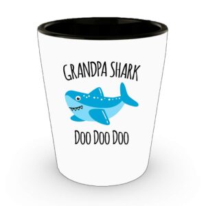 Exxtra Gifts Grandpa Shark Shot Glass - Grandfather Cup - Gift For Granddad - Birthday Gift From Grandkids - Christmas Stocking Stuffer Present