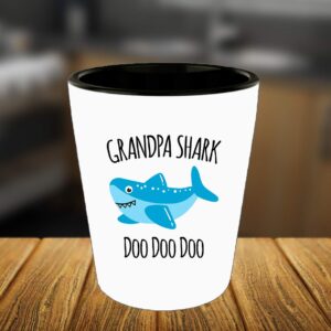 Exxtra Gifts Grandpa Shark Shot Glass - Grandfather Cup - Gift For Granddad - Birthday Gift From Grandkids - Christmas Stocking Stuffer Present