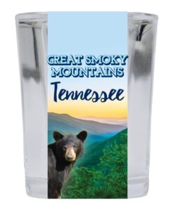 great smoky mountains gatlinburg tennessee national park souvenir square shot glass