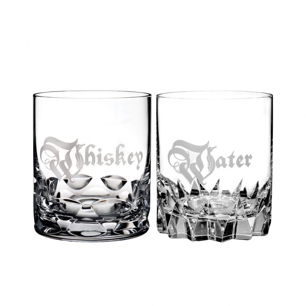 Waterford Crystal Double Old Fashioned Short Stories Whiskey & Water Glasses Set of 2