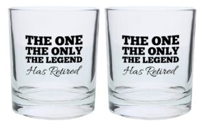 retirement the one only legend has retired lowball glasses 2-pack round lowball tumbler set black