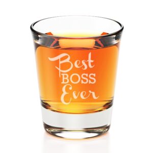 best boss ever engraved fluted shot glass