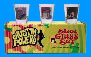 austin powers psychedelic shot glass set by dark horse comics
