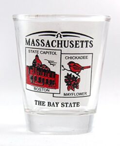 massachusetts state scenery red new shot glass