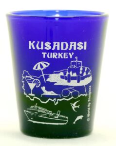 kusadasi turkey cobalt blue classic design shot glass