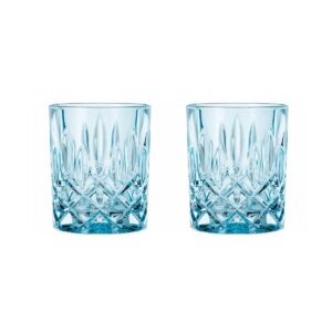 nachtmann noblesse collection 4” whiskey tumbler, made of fine crystal glass, glass for bourbon, whiskey, & other beverages, 10.4-ounces, dishwasher safe, set of 2 (aqua)