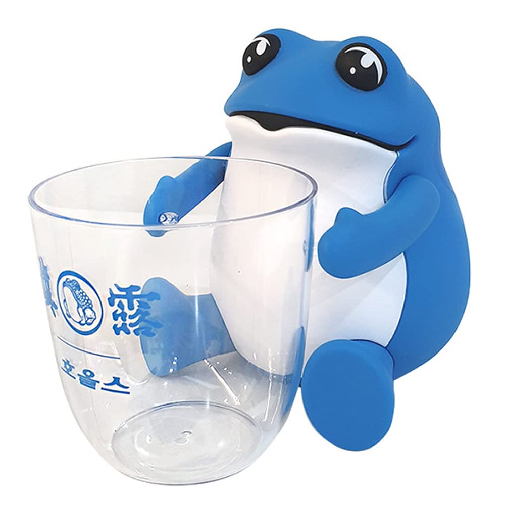 Jinro Soju Frog Figurine, Jinro Soju Shot Glasses, Soju Beer Mixing Glass, Soju Cup, 360ml, Clear, Blue