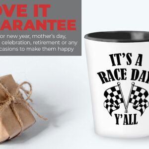 Bubble Hugs Racer Shot Glass 1.5oz - It's A Race Day Y'All - Car Racing Drag Race Dirt Track Racing Auto Enthusiast Dirtbike