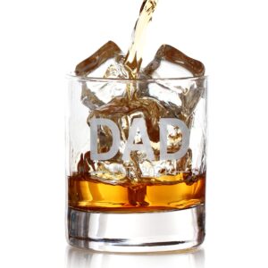 DAD EST 2021 Custom Personalized Whiskey Glass - Laser Engraved Etched Funny Gift for Dad Uncle Grandpa