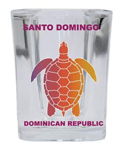 santo domingo dominican republic souvenir rainbow turtle design square shot glass