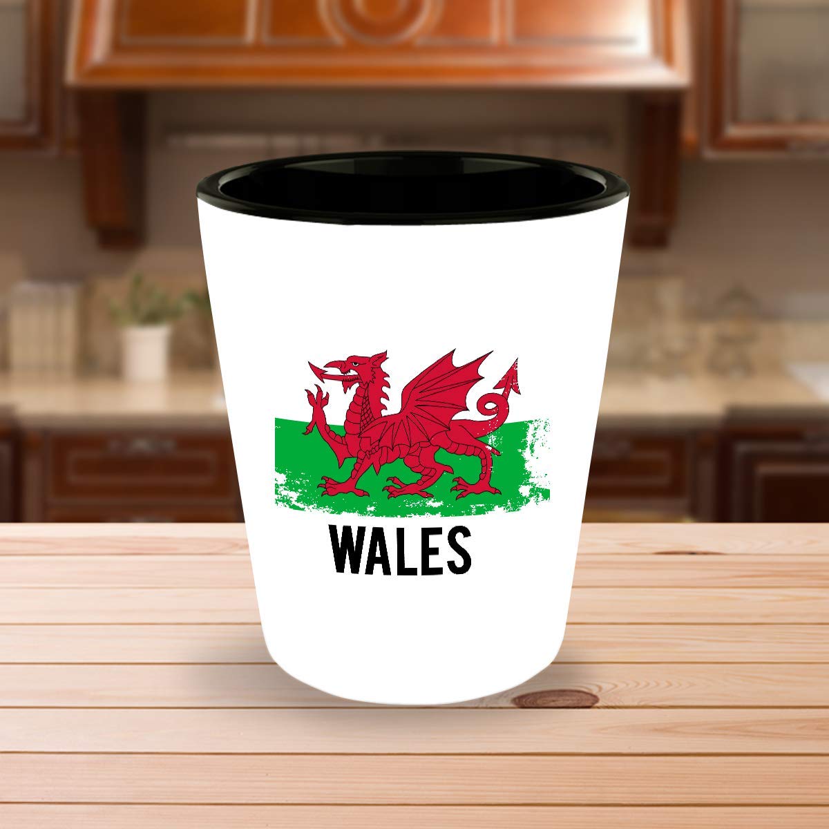 Wales Flag Shot Glass Funny Gifts - Welsh CYMRU Pride Flag Vintage, Soccer, Football Team, Hometown, Travel Wales Flag Ceramic Cup