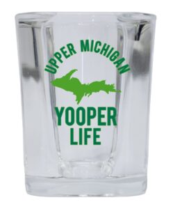 upper michigan yooper life souvenir square shot glass