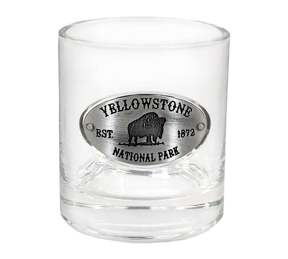 Americaware 10 oz. Whiskey Glass With Etched Yellowstone Medallion