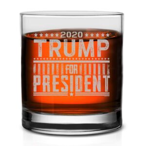veracco trump for president whiskey glass (clear, glass)