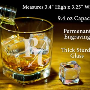 Whiskey Bourbon Glasses Personalized Monogrammed Set Rock Glass Decanter for Him Best Man Groomsmen Proposal Father in Law Idea Groomsman Groom