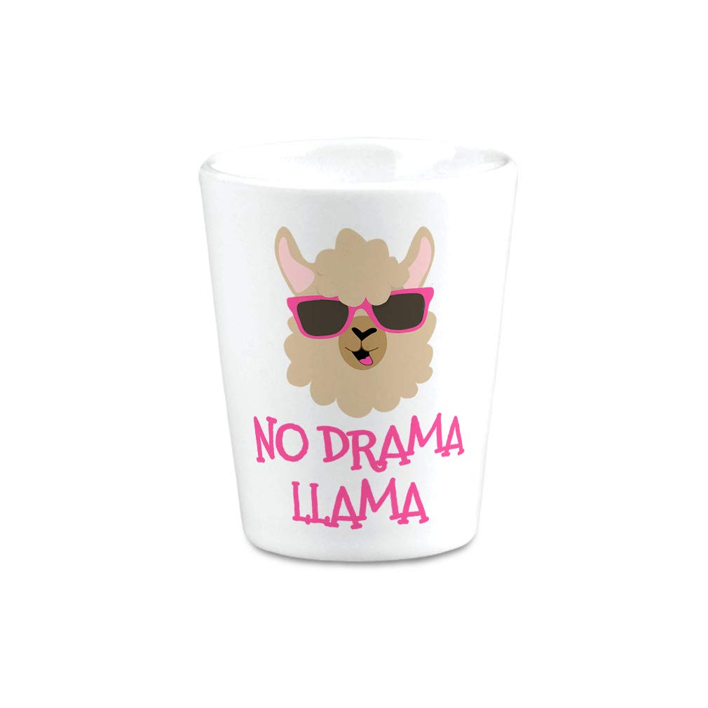 Style In Print Ceramic Shot Glasses No Drama Llama Funny Animals Bar Supplies Accessories 2 Oz