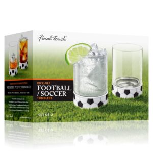 Final Touch Kick-Off Whiskey and Cocktail Soccer/Football Tumbler Sports Glasses - 12oz (350ml) - Set of 2 (FTA6672)
