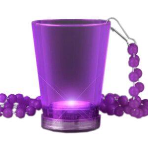 blinkee light up purple shot glass on purple beaded necklaces