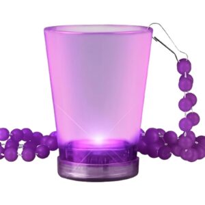 Blinkee Light Up Purple Shot Glass on Purple Beaded Necklaces