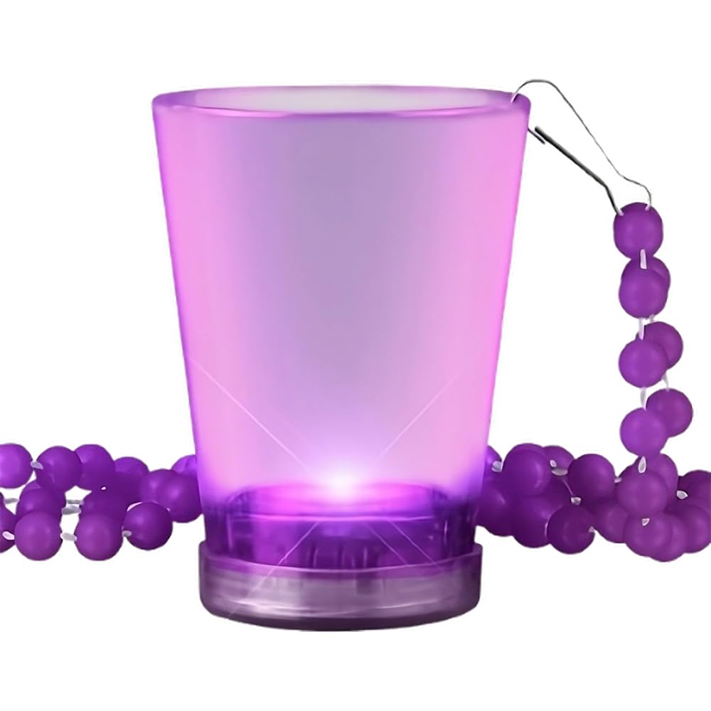 Blinkee Light Up Purple Shot Glass on Purple Beaded Necklaces