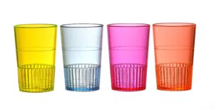 fineline settings quenchers mixed colors-blue, orange red and yellow 1.5 oz neon shooters, case of 300
