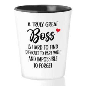 flairy land coworker shot glass 1.5oz - truly boss - funny coworker leaving gift farewell work colleague boss new job appreciation