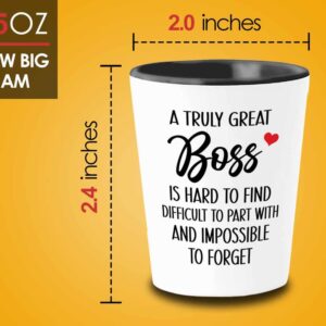 Flairy Land Coworker Shot Glass 1.5oz - Truly Boss - Funny Coworker Leaving Gift Farewell Work Colleague Boss New Job Appreciation