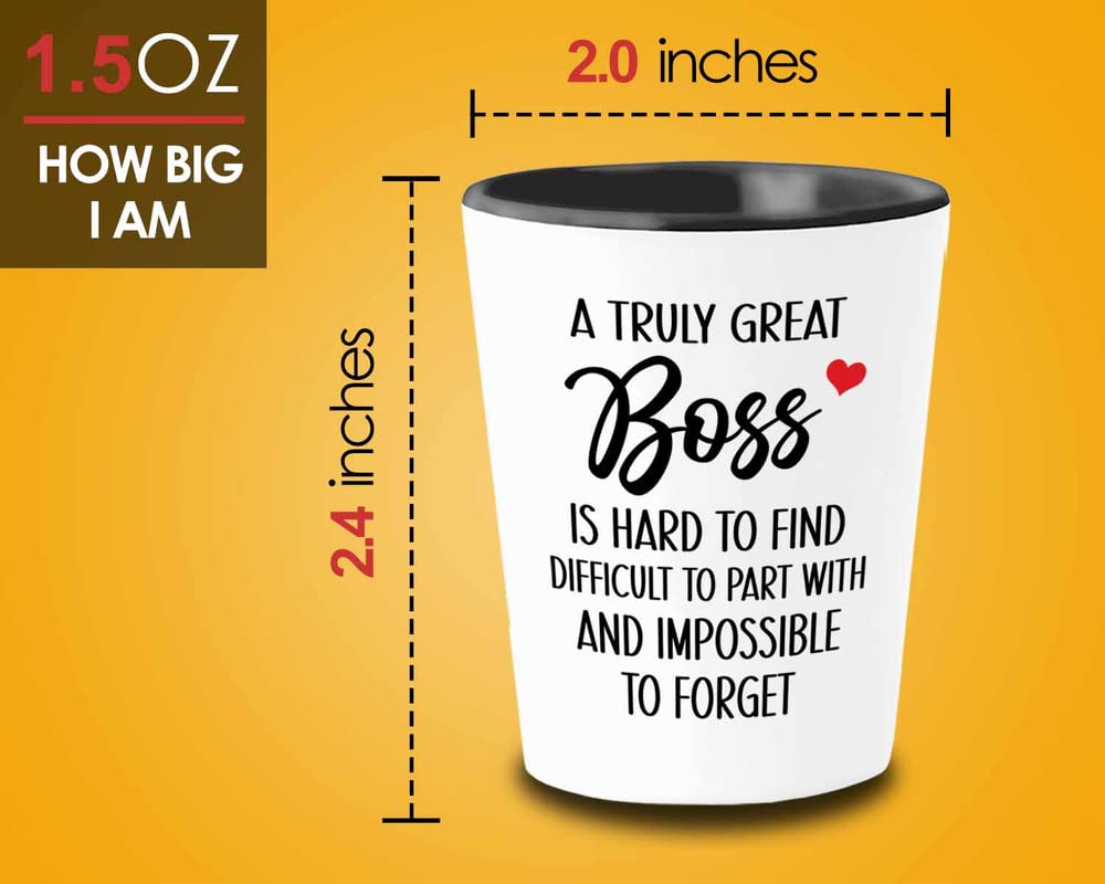 Flairy Land Coworker Shot Glass 1.5oz - Truly Boss - Funny Coworker Leaving Gift Farewell Work Colleague Boss New Job Appreciation