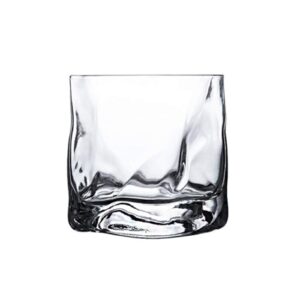 keqin 250ml irregular glassware diamond twisted wavy crystal whiskey glass set, 35 - ounce, set of 6, unique gift for men or women
