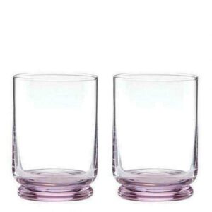 kate spade new york charles lane pink blush dof set of 2 whisky double old fashioned glasses