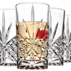 Godinger Mixed Drinkware Set, 4 Wine Glasses 4 Highball Glasses 4 Whiskey Glasses, Drinking Glasses Set, Glass Cups Glasses - Dublin Crystal Collection, Set of 12