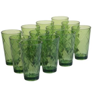 certified international green 20 oz acrylic ice tea drinkware (set of 12), green