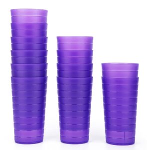 kx-ware mixed drinkware 22-ounce plastic tumblers/drinking glasses/party cups/iced tea glasses set of 12 purple | unbreakable, dishwasher safe, bpa free