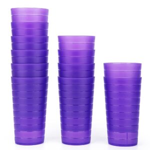 KX-WARE Mixed Drinkware 22-ounce Plastic Tumblers/Drinking Glasses/Party Cups/Iced Tea Glasses Set of 12 Purple | Unbreakable, Dishwasher Safe, BPA Free