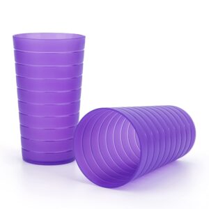 KX-WARE Mixed Drinkware 22-ounce Plastic Tumblers/Drinking Glasses/Party Cups/Iced Tea Glasses Set of 12 Purple | Unbreakable, Dishwasher Safe, BPA Free