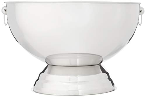 Winco SPB-35 Stainless Steel Punch Bowl with Handles, 3.5-Gallon, Medium