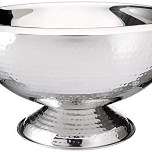 Elegance Hammered 3-Gallon Stainless Steel Doublewall Punch Bowl