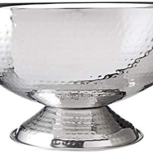 Elegance Hammered 3-Gallon Stainless Steel Doublewall Punch Bowl