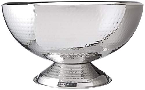 Elegance Hammered 3-Gallon Stainless Steel Doublewall Punch Bowl