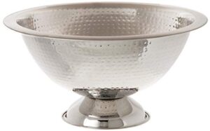 elegance hammered punch bowl, 15-inch,silver